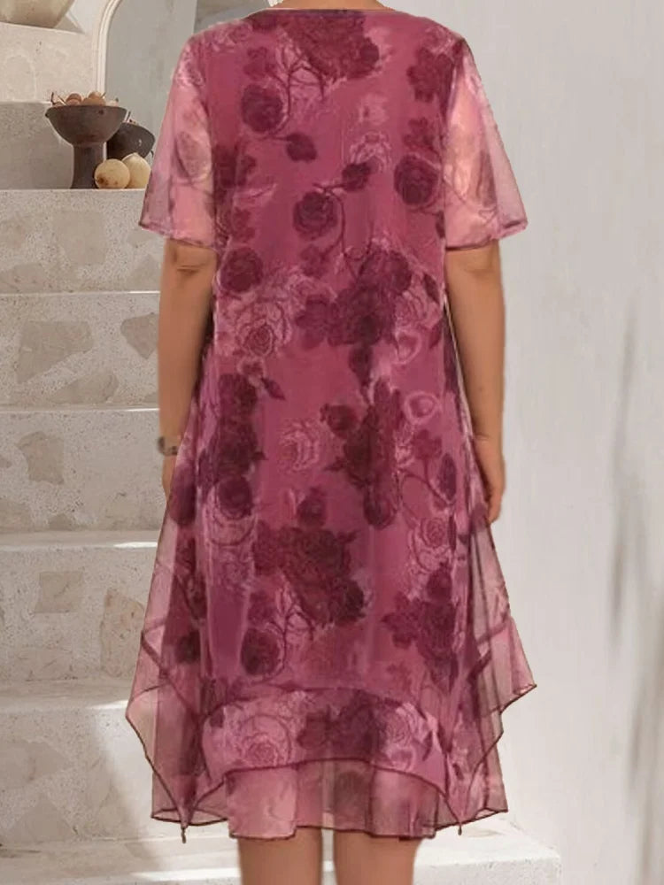MARGOT - Elegant komfort veckad klänning