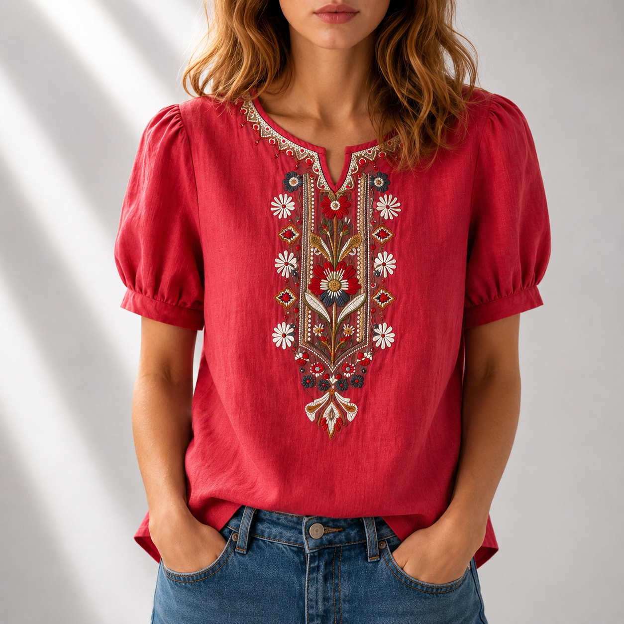 Seraphina | Blus med blomsterbroderi