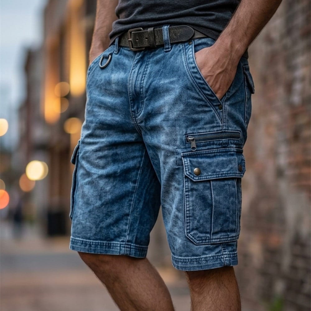 Beeckhoven™ | Funktionell Denim Cargo Shorts