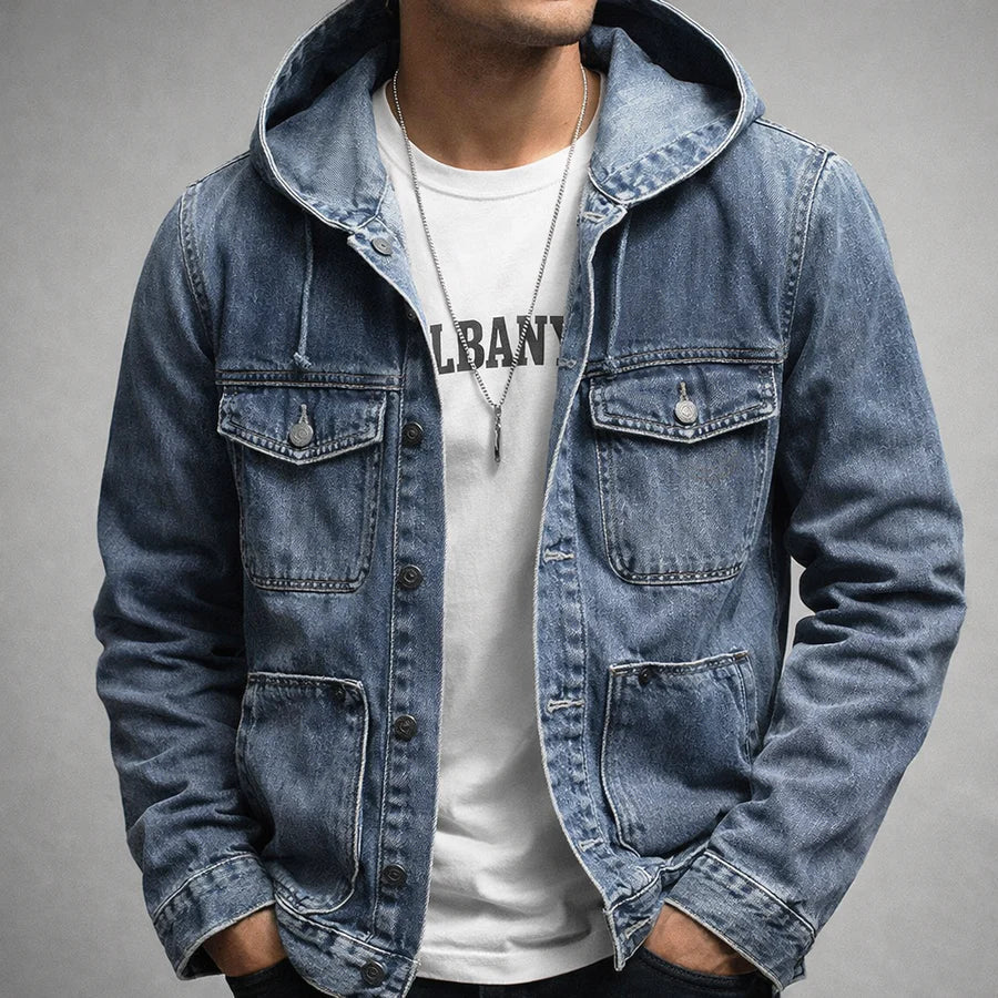 Ridgemeyer denimtröja med luva