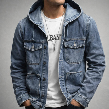 Ridgemeyer denimtröja med luva