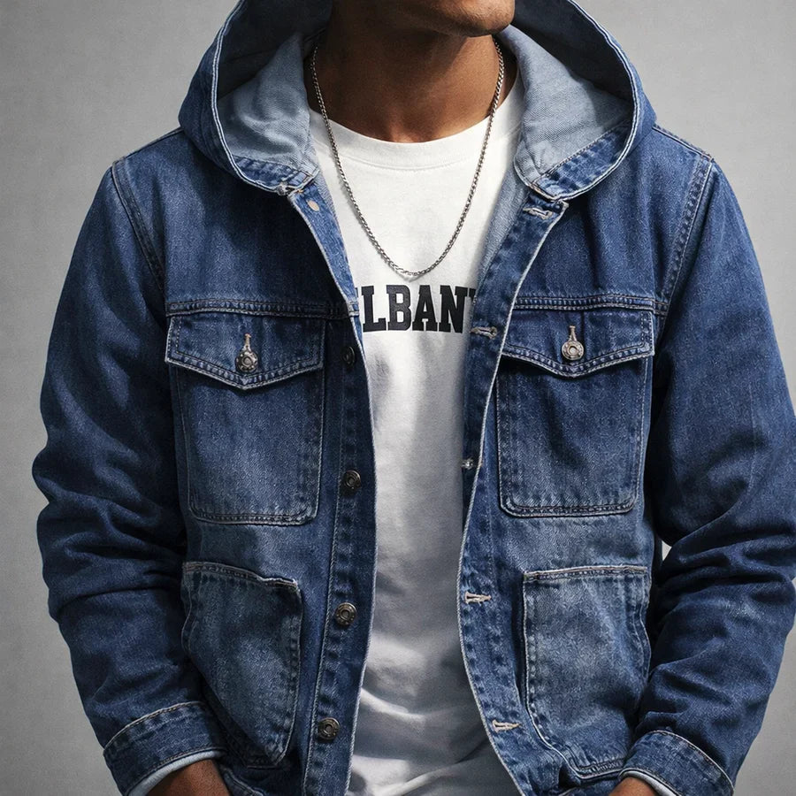 Ridgemeyer denimtröja med luva