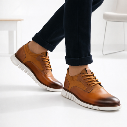 Caruso - Snörade lädersneakers