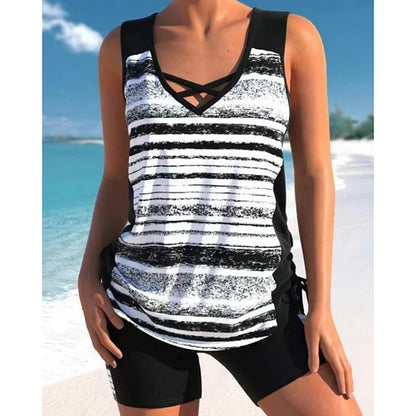 Damernas mönstrade tankini-set