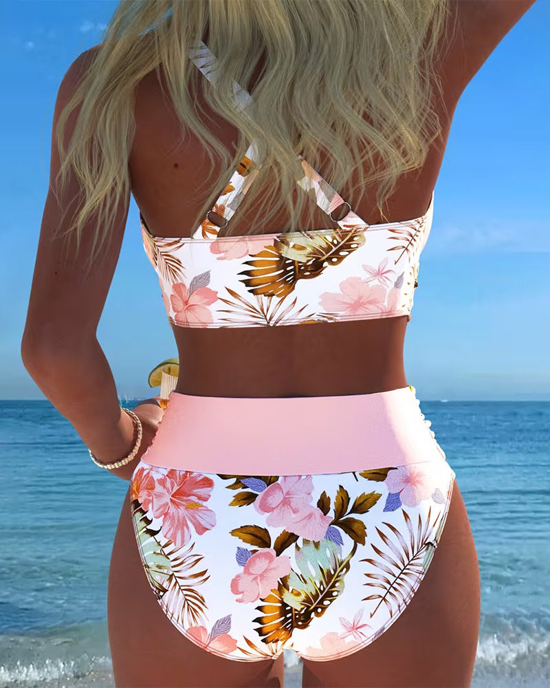 Jolina | Bikini med kontrasterande blomsterprint