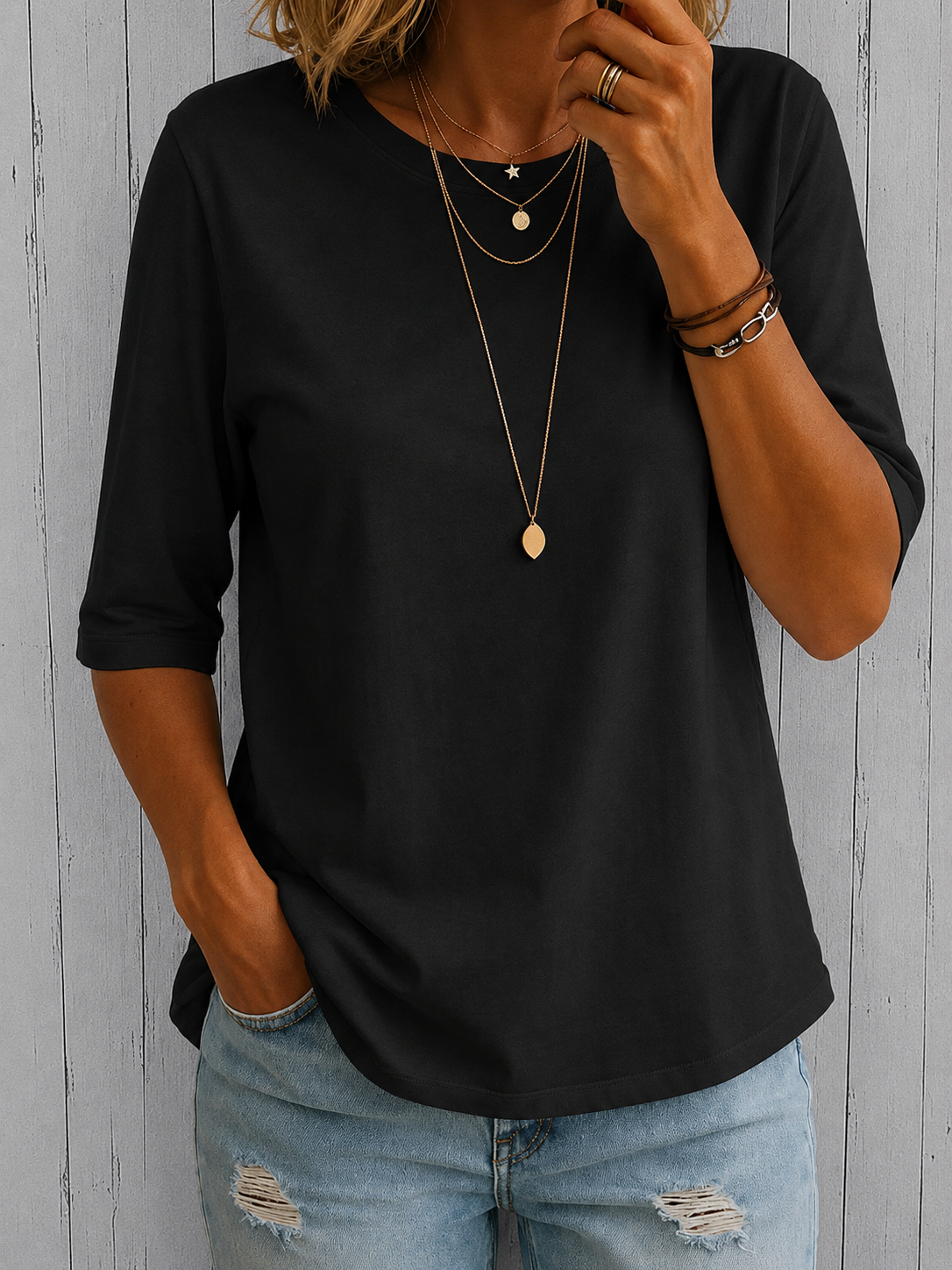 Calvera | Grundläggande bekväm T-shirt