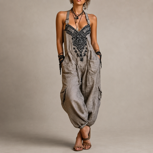Astrid – Broderad boho-jumpsuit