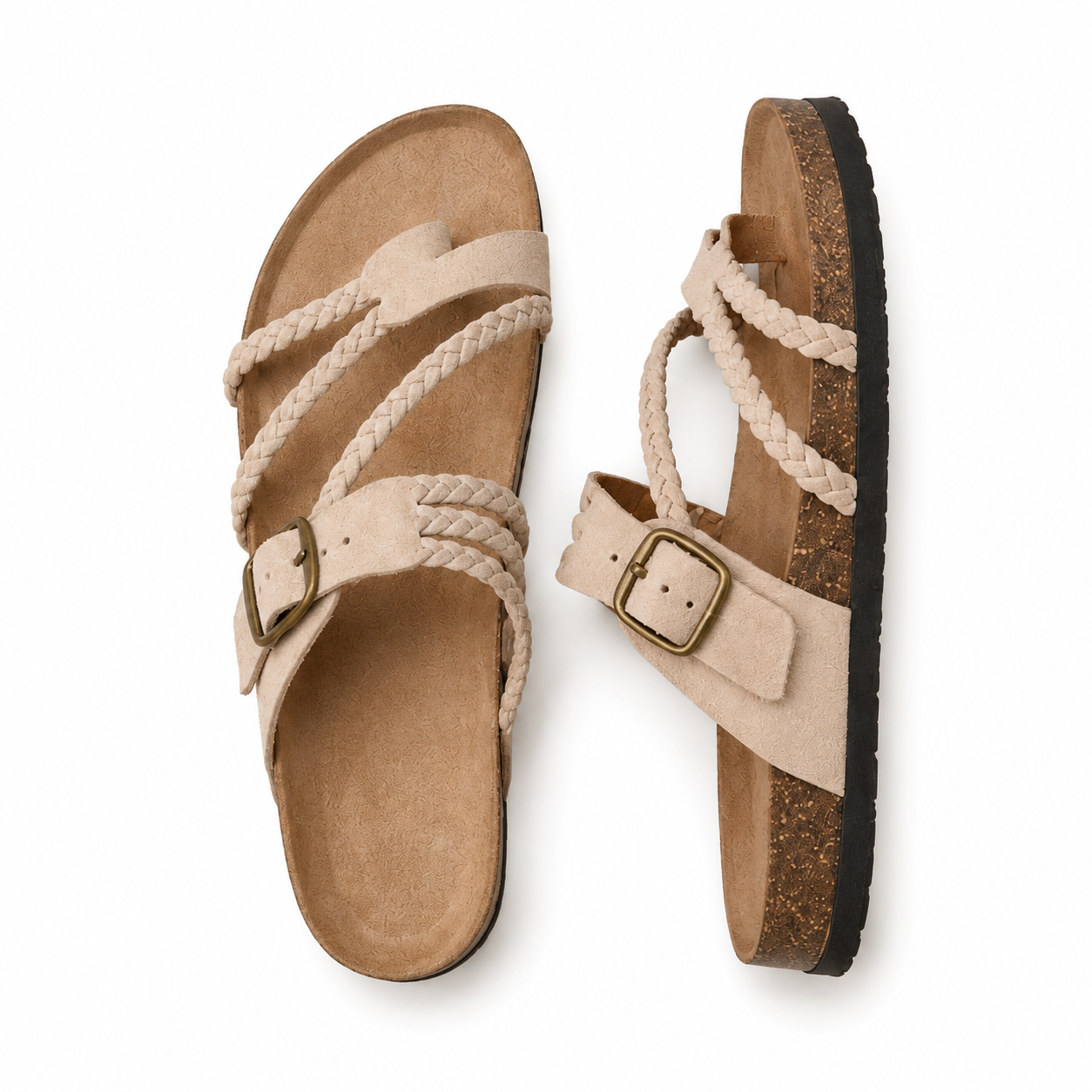 Aurora™- Flätade sandaler i kork komfort