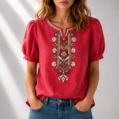 Seraphina | Blus med blomsterbroderi
