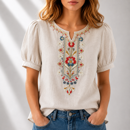 Seraphina | Blus med blomsterbroderi