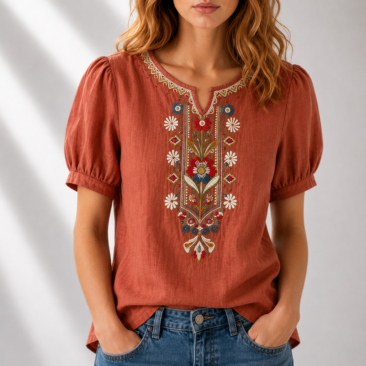 Seraphina | Blus med blomsterbroderi
