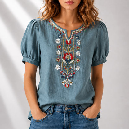 Seraphina | Blus med blomsterbroderi