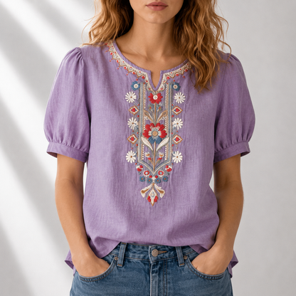 Seraphina | Blus med blomsterbroderi