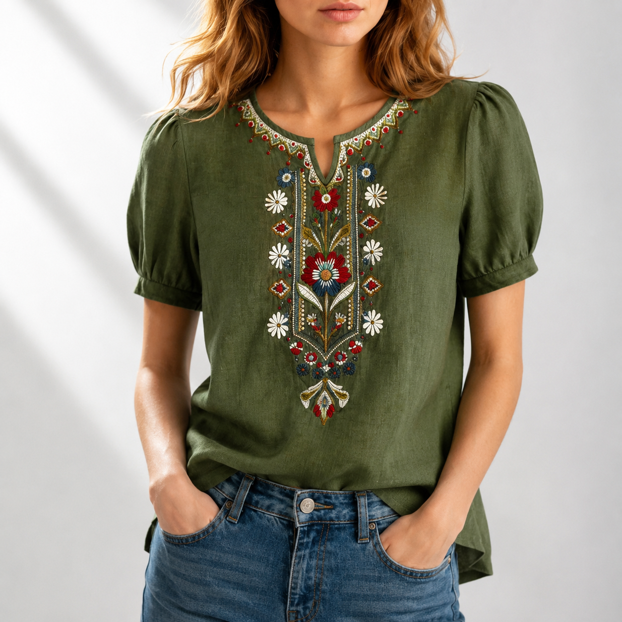 Seraphina | Blus med blomsterbroderi