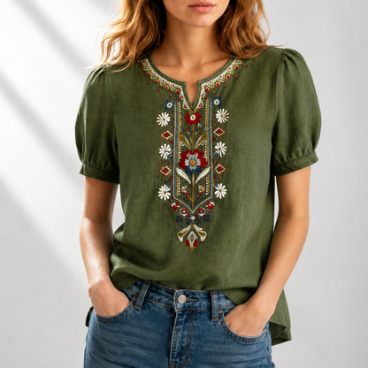 Seraphina | Blus med blomsterbroderi