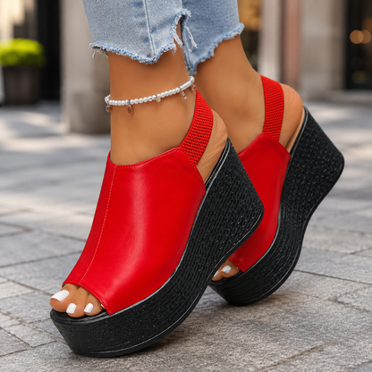 Avelin Leather Platform Sandals