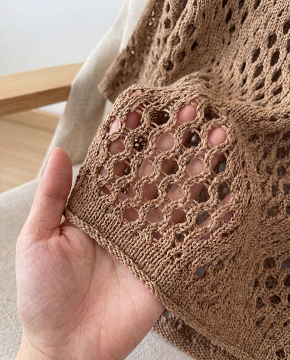 Edith™ | Öppenstickad V-ringad tröja