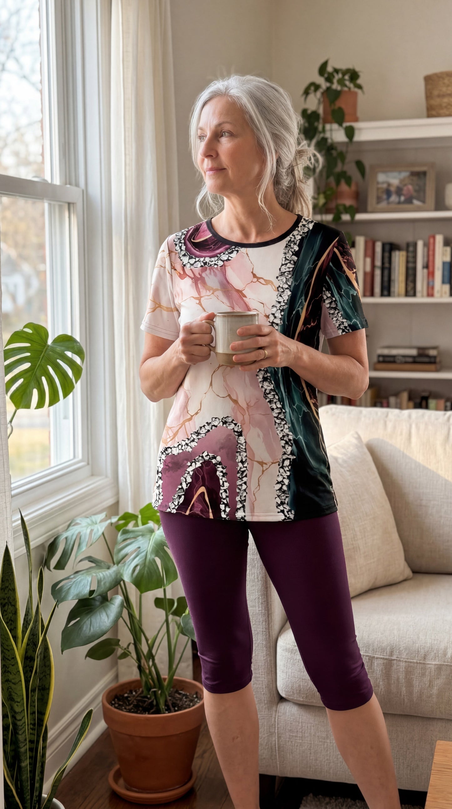 Luna™ | Mönstrat tvådelat set i stretch