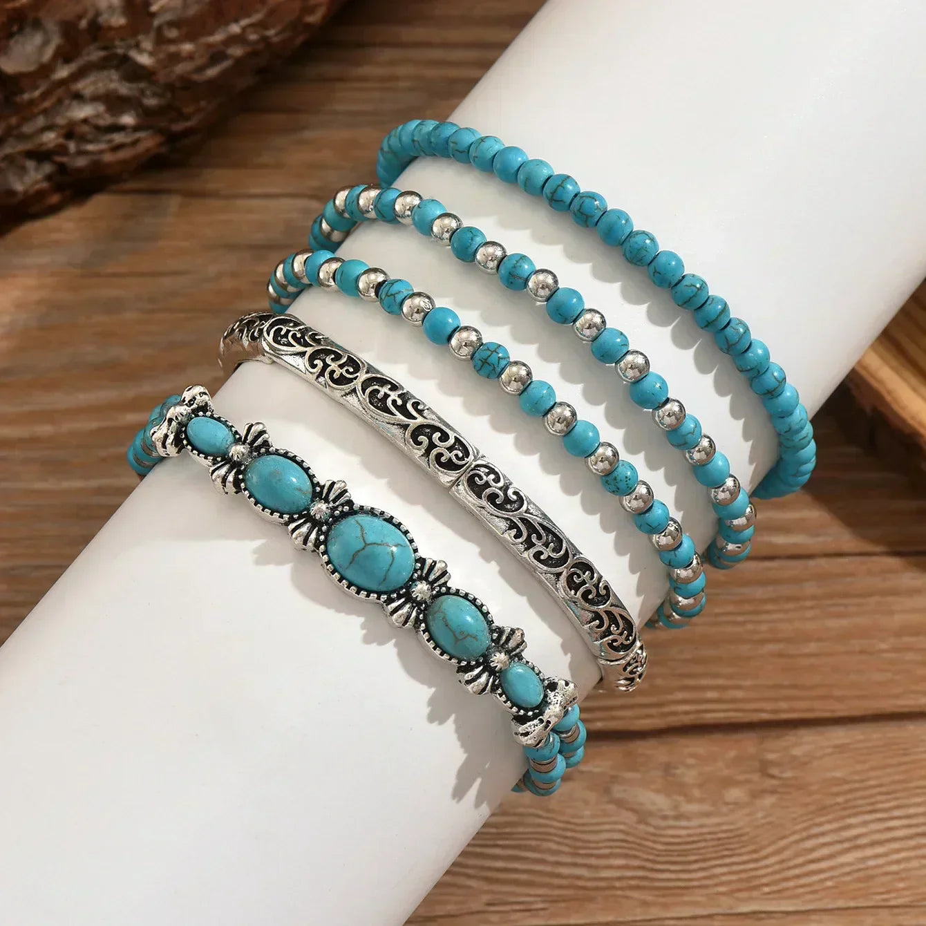 Maëlys | Förfinat turkosfärgat flerrad armband