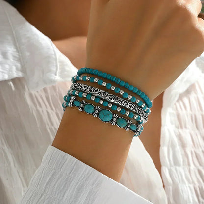Maëlys | Förfinat turkosfärgat flerrad armband