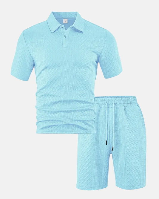 Diamantstickat polo-set