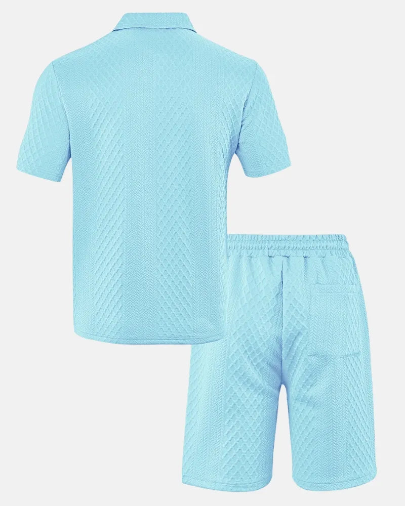 Diamantstickat polo-set