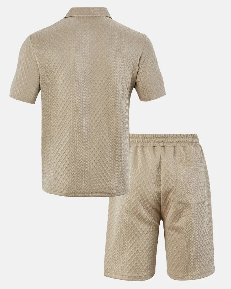 Diamantstickat polo-set