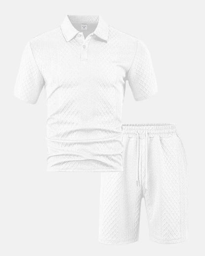 Diamantstickat polo-set