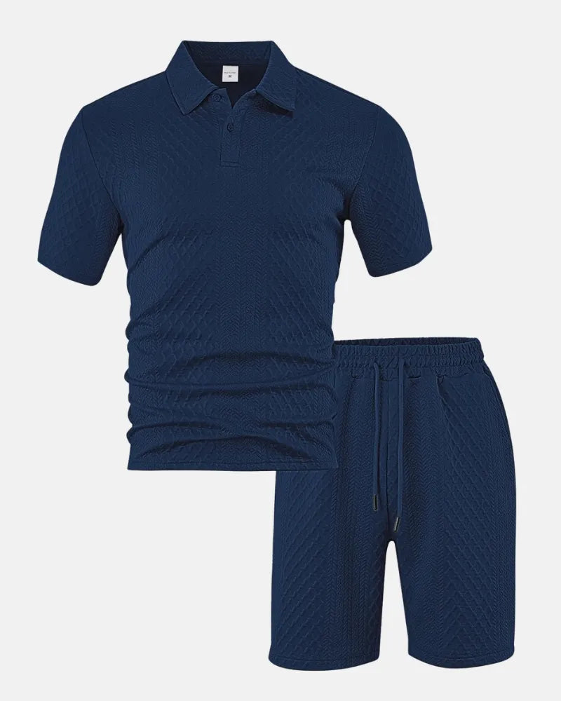 Diamantstickat polo-set