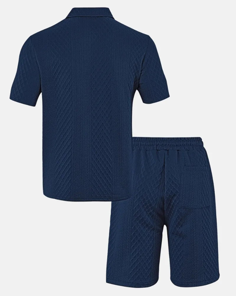 Diamantstickat polo-set