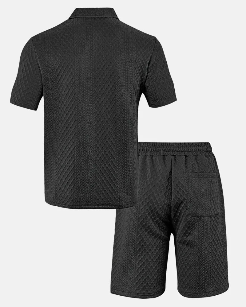 Diamantstickat polo-set