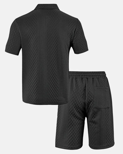 Diamantstickat polo-set