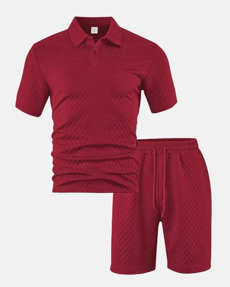 Diamantstickat polo-set