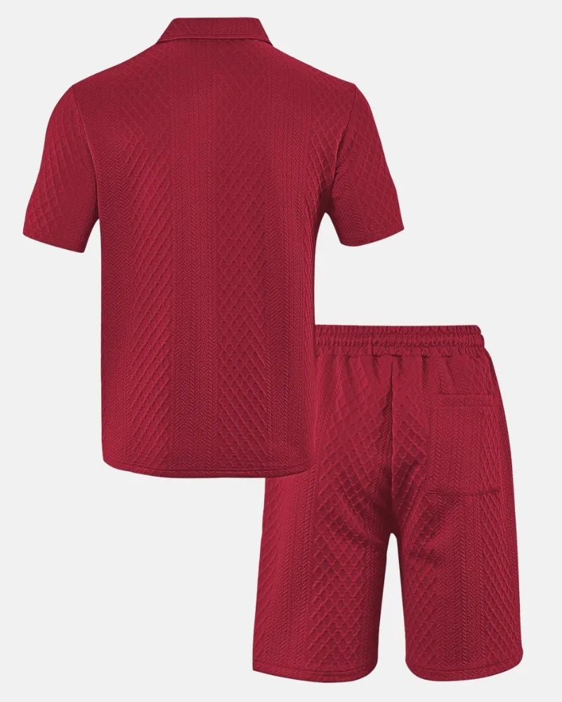 Diamantstickat polo-set
