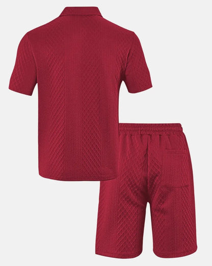Diamantstickat polo-set