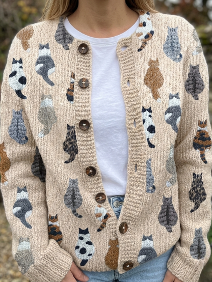 Van Elst Mode® | Kattmönstrad cardigan