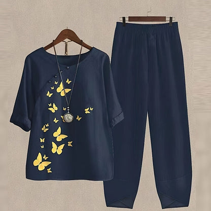 Wendy | Komfortabelt chic skjorta- och byxset