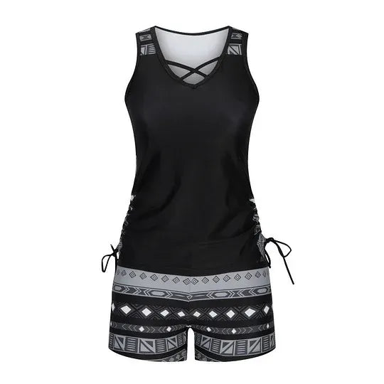 Damernas mönstrade tankini-set