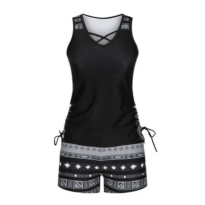 Damernas mönstrade tankini-set