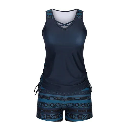 Damernas mönstrade tankini-set