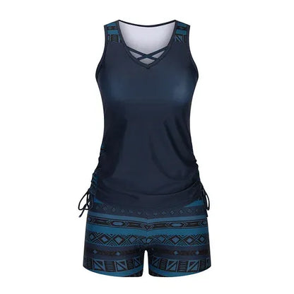 Damernas mönstrade tankini-set