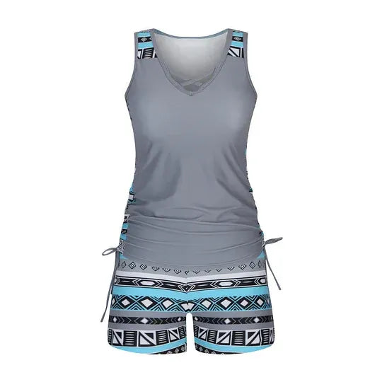 Damernas mönstrade tankini-set