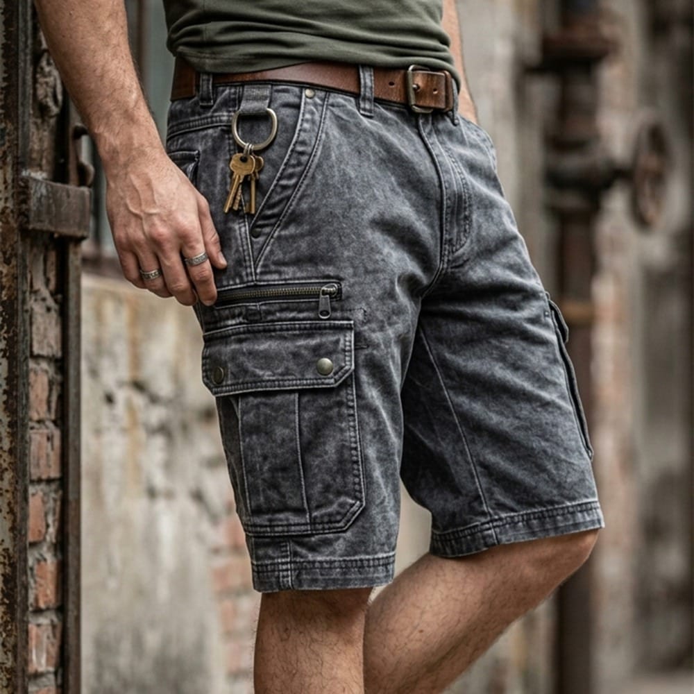 Beeckhoven™ | Funktionell Denim Cargo Shorts