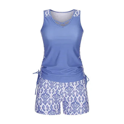 Damernas mönstrade tankini-set